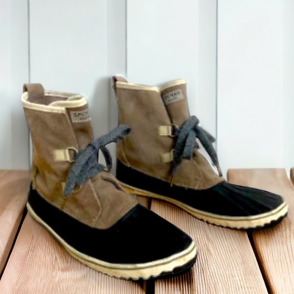Sperry Suede Schooner Slouch Duck Boots, Size 7 - Picture 1 of 13